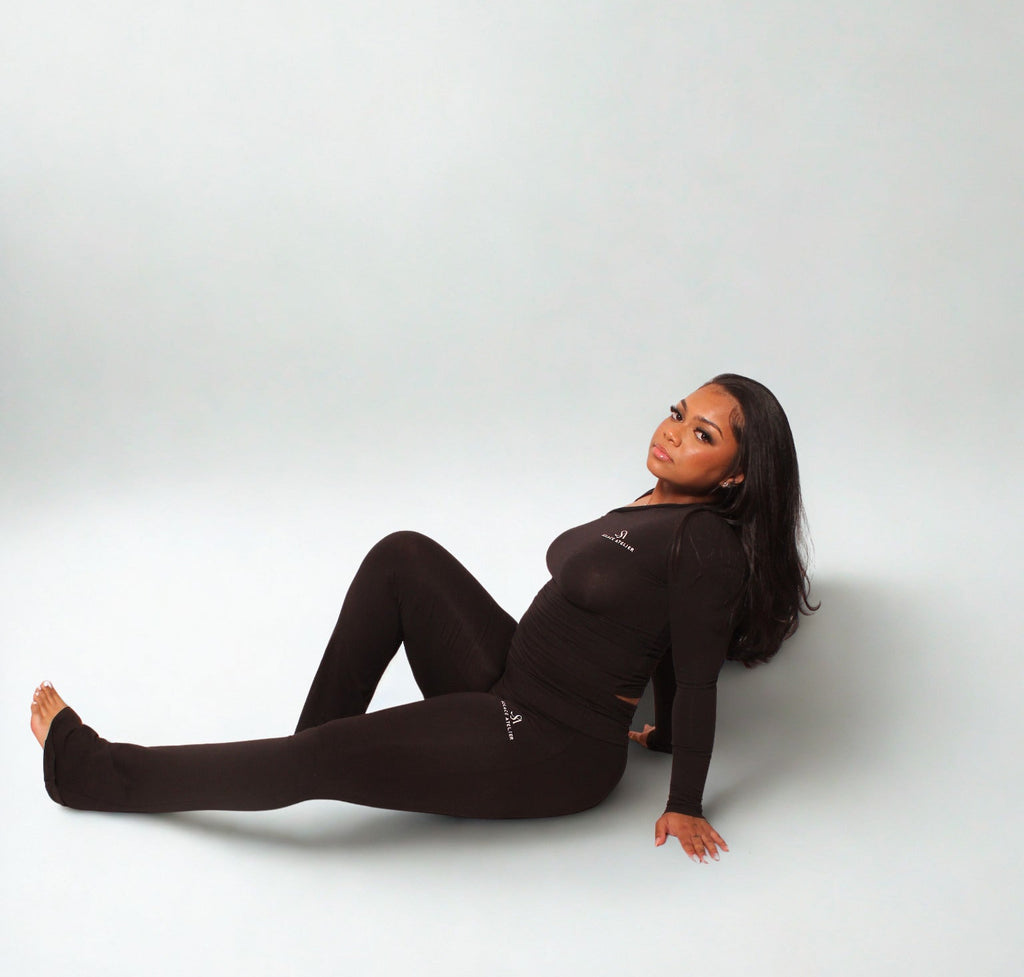 Foldover Aurora Yoga Pant (Obsidian)