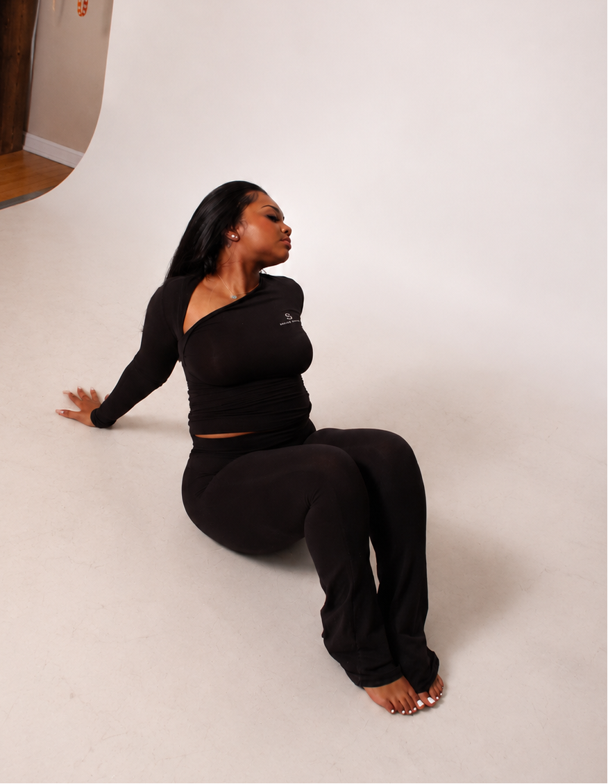 Slim Fit Asymmetrical Aurora Top (Obsidian)