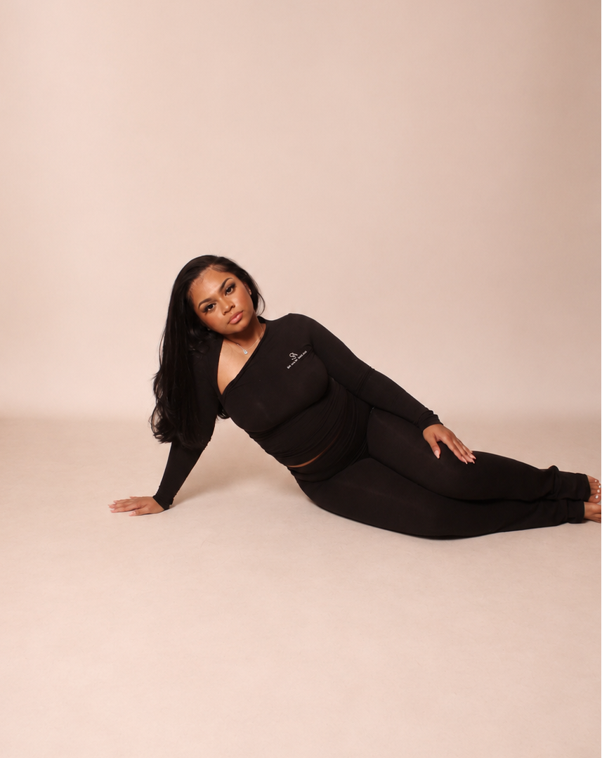 Slim Fit Asymmetrical Aurora Top (Obsidian)