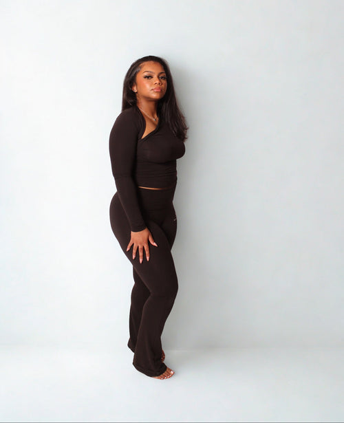 Foldover Aurora Yoga Pant (Obsidian)
